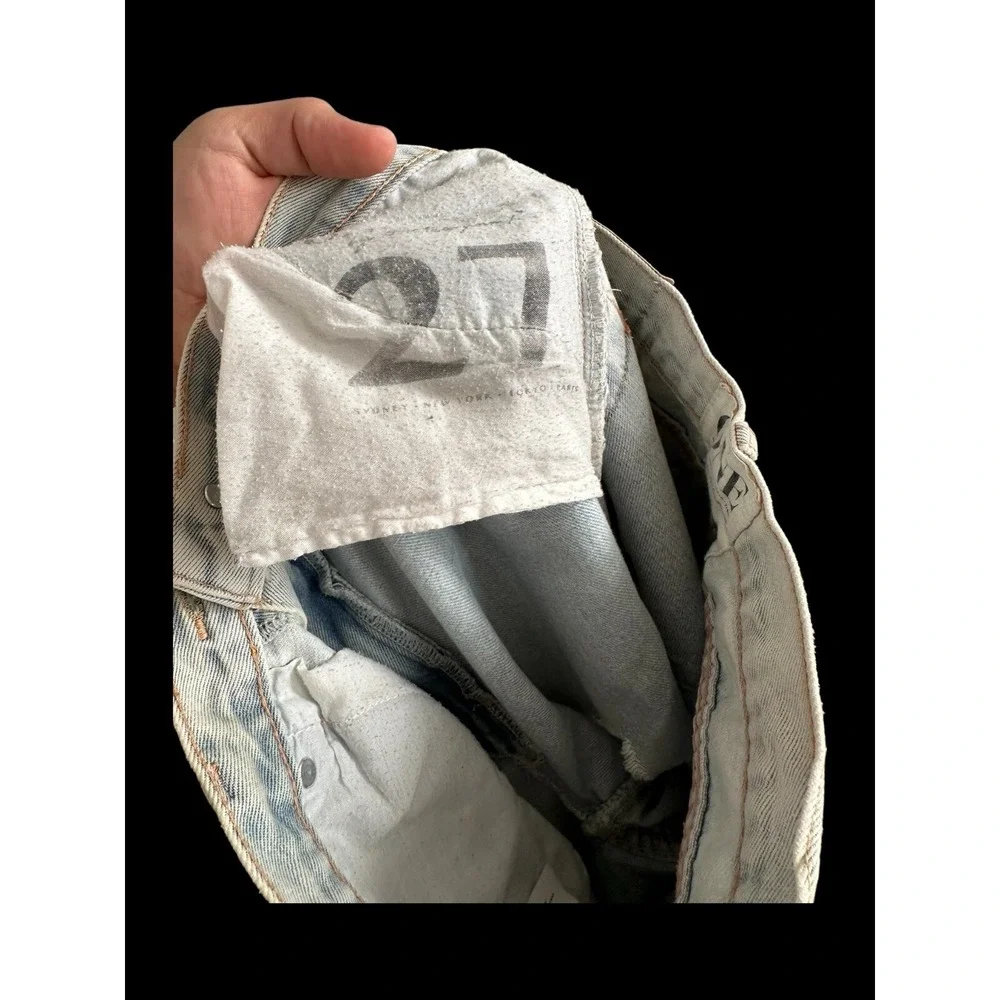 ONE TEASPOON Women's 27 Light Wash Boyfriend Distressed Denim Jeans Aritzia Cali